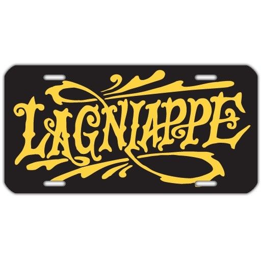 lagniappe-black-license-plate