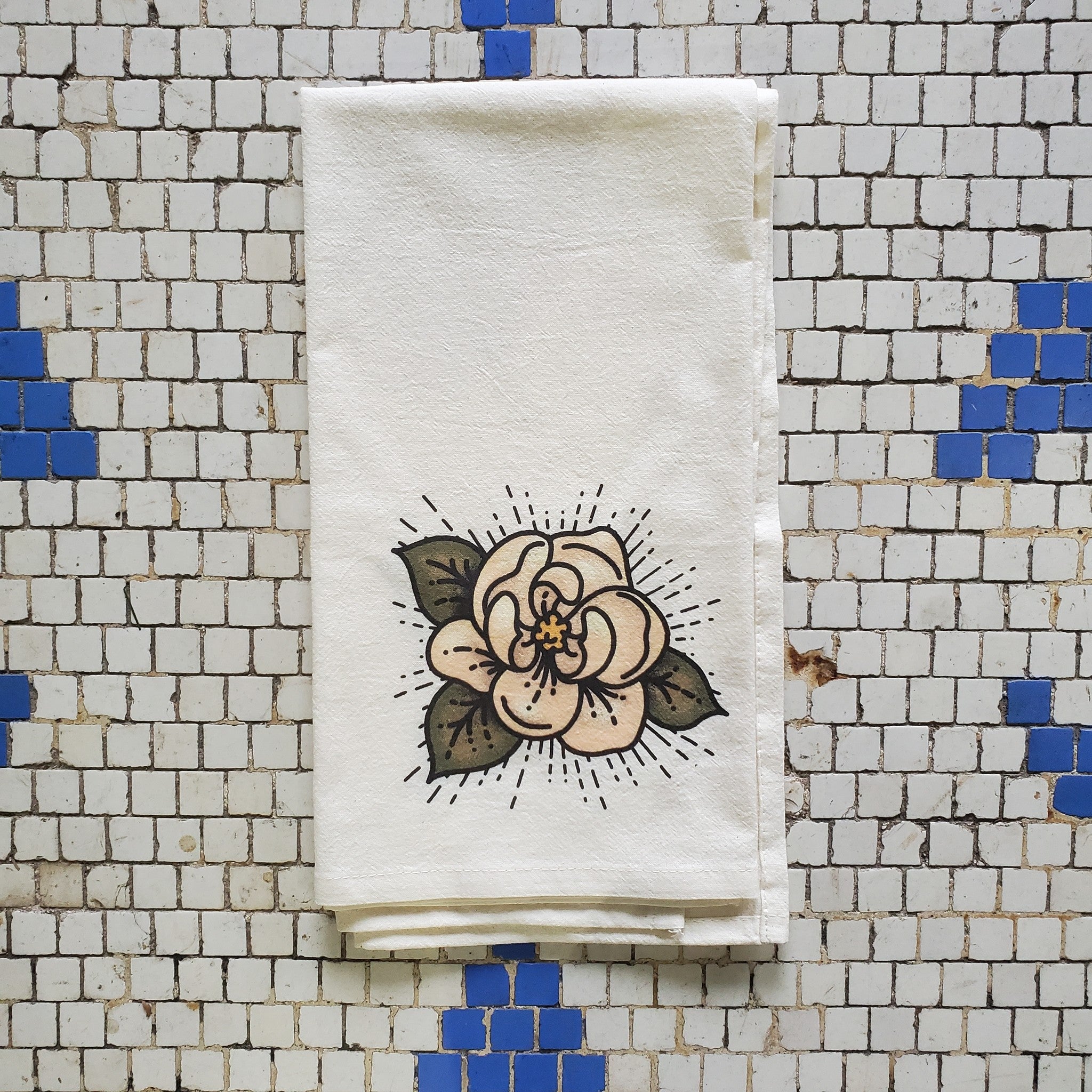 magnolia-tattoo-tea-towel