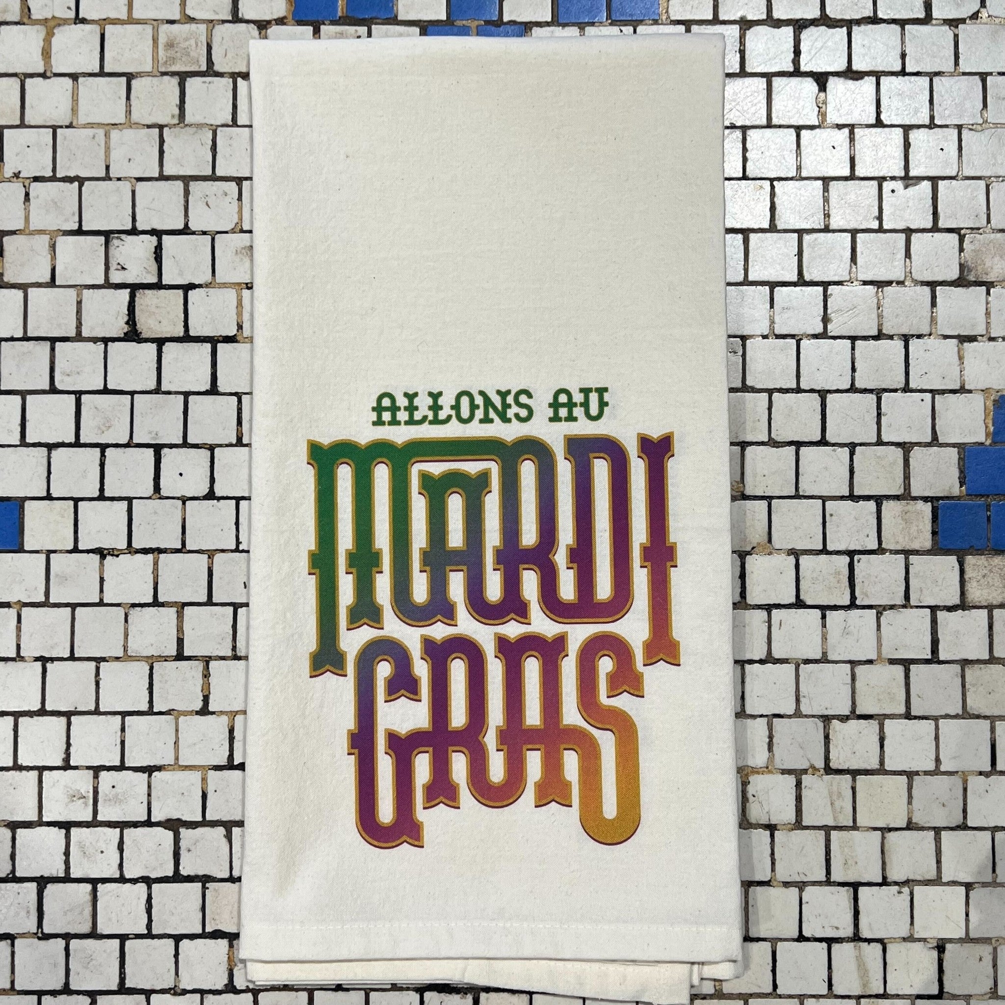 allons-au-mardi-gras-tea-towel
