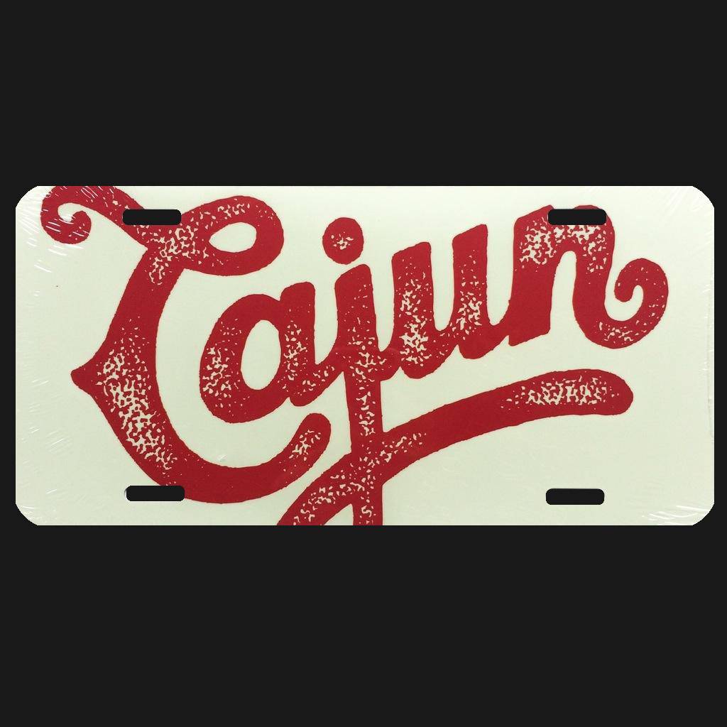 cajun-script-license-plate
